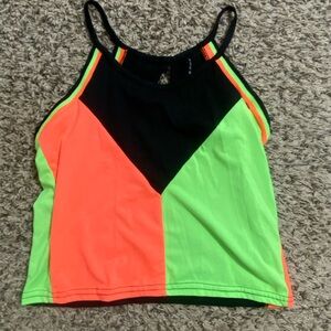 TRUE ROCK Black and Orange Tank Top